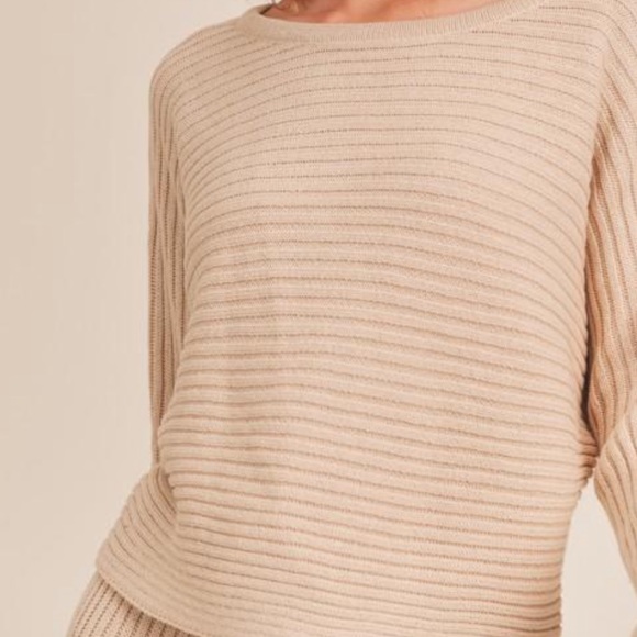 Anthropologie Sweaters - Anthropologie Women Tan Long
Sleeve Drop Shoulder Scoop Neck
Knit Sweater